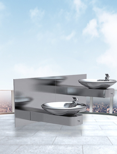 戶外壁掛式雙盆直飲水臺